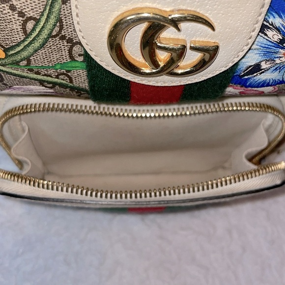 Gucci GG Ophidida Supreme Floral Multicolored Leather & Coated Canvas Backpack - Picture 5 of 17